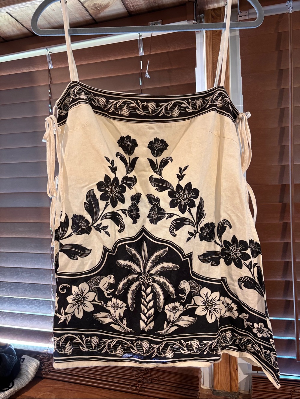 FARM Rio Black and Cream Floral shirt